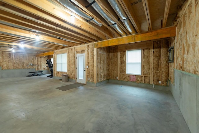 basement with a wealth of natural light