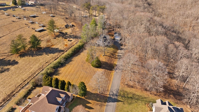 aerial view with a rural view