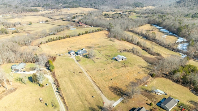 aerial view featuring a rural view