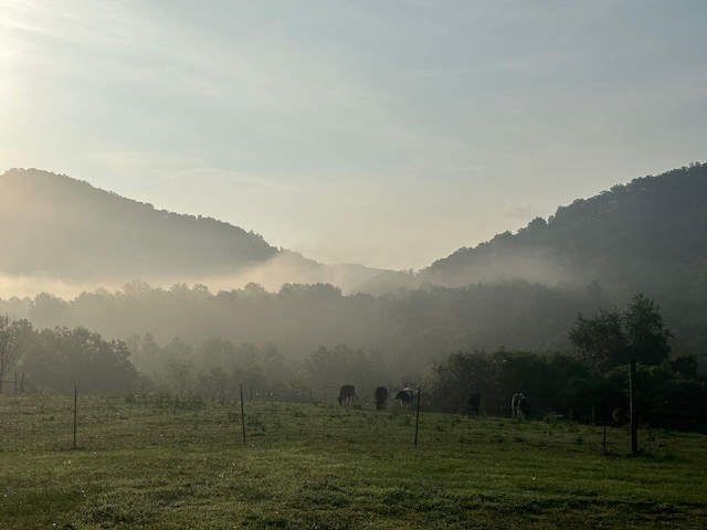 view of mountain feature featuring a rural view