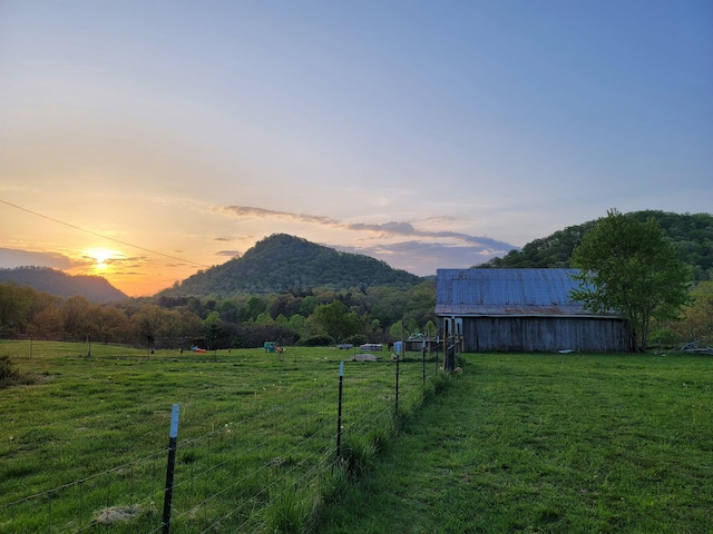 property view of mountains with a rural view