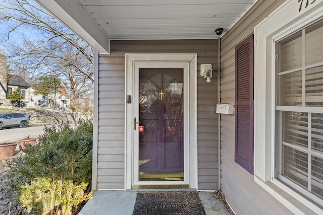 view of doorway to property