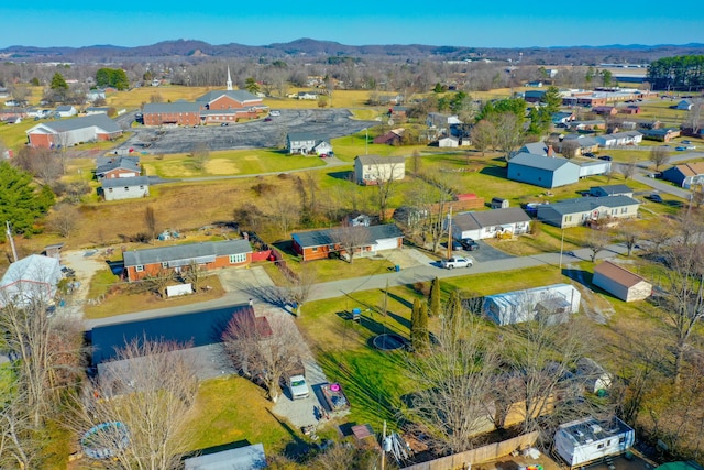 bird's eye view with a mountain view