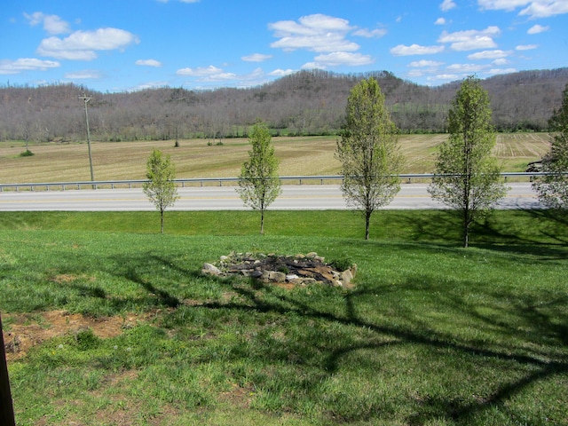 view of yard with a rural view