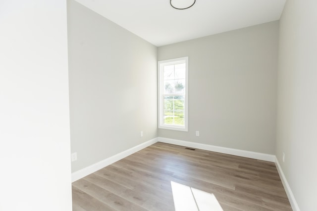 empty room featuring light wood-type flooring