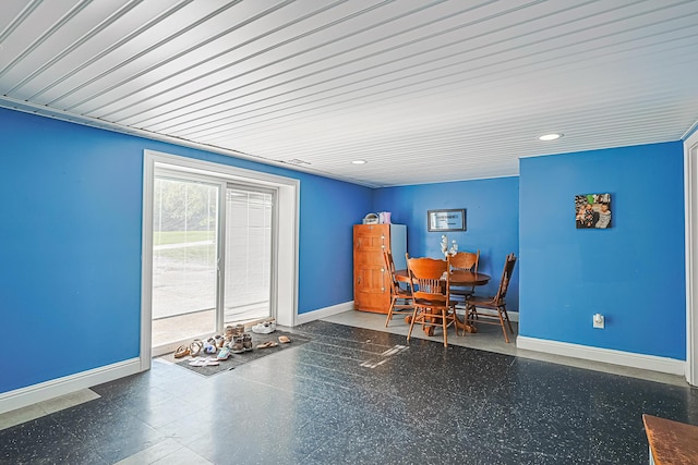 view of unfurnished dining area