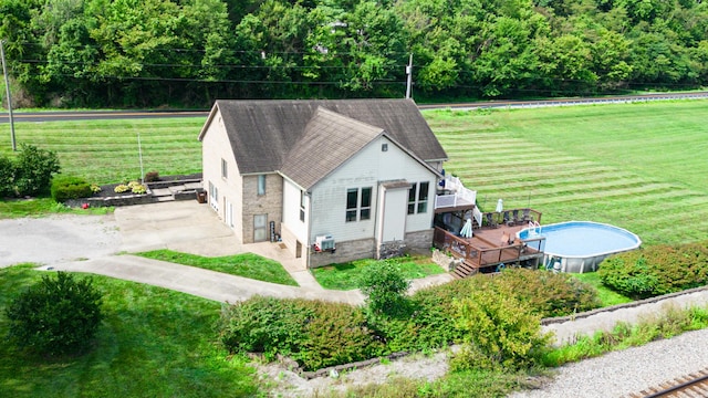 aerial view featuring a rural view