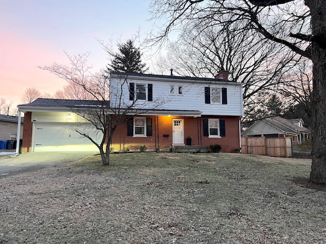 view of front facade with a garage