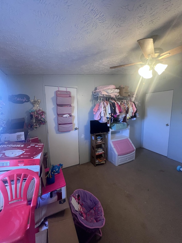 storage area with ceiling fan