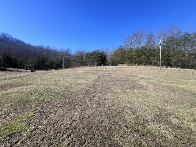 view of yard with a rural view