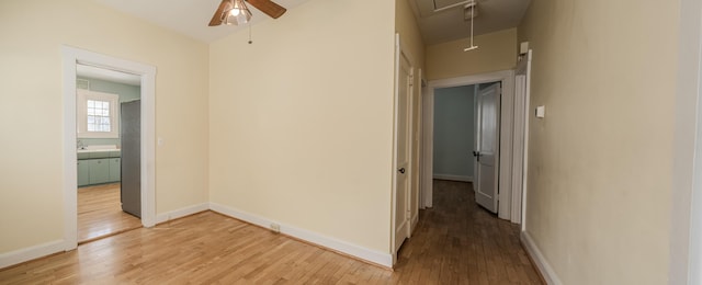 hall featuring wood-type flooring