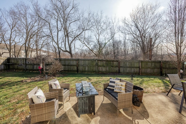 view of patio / terrace featuring an outdoor living space