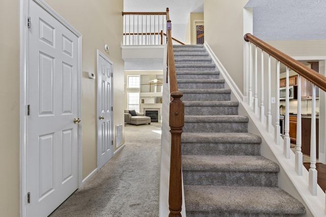 stairway with carpet