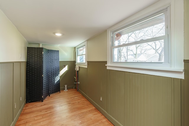 hallway featuring light wood-type flooring