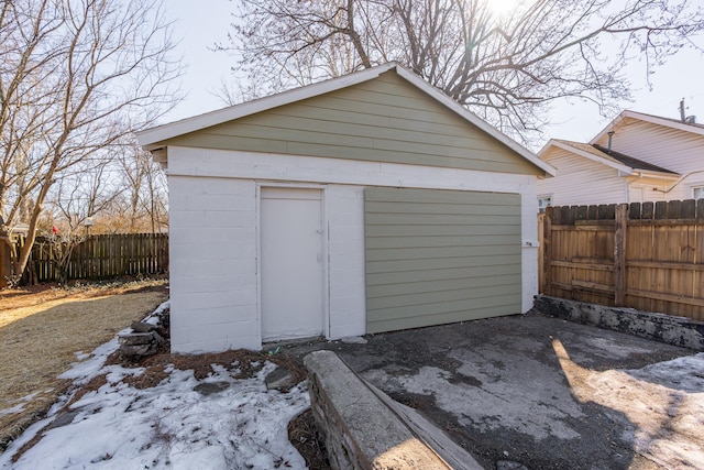 view of garage