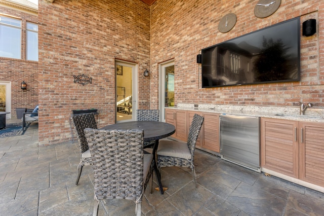 view of patio / terrace with sink