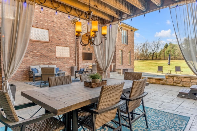 view of patio / terrace with an outdoor living space