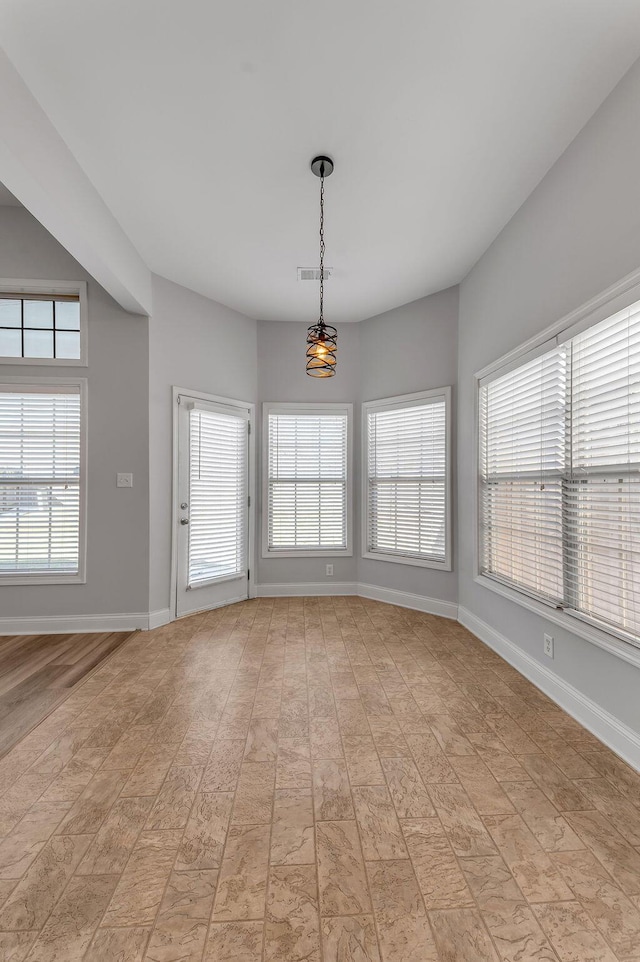 view of unfurnished dining area