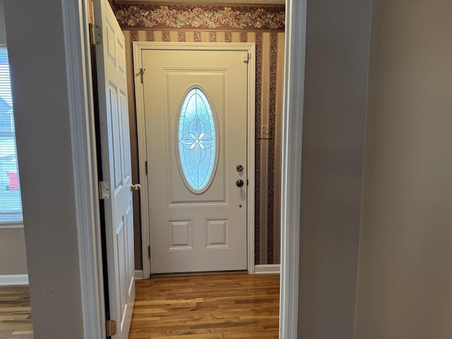 entryway featuring light wood-type flooring