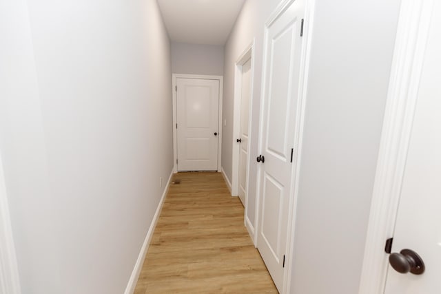 hall featuring light wood-type flooring