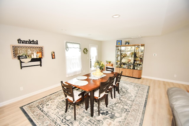 dining room featuring light wood-type flooring