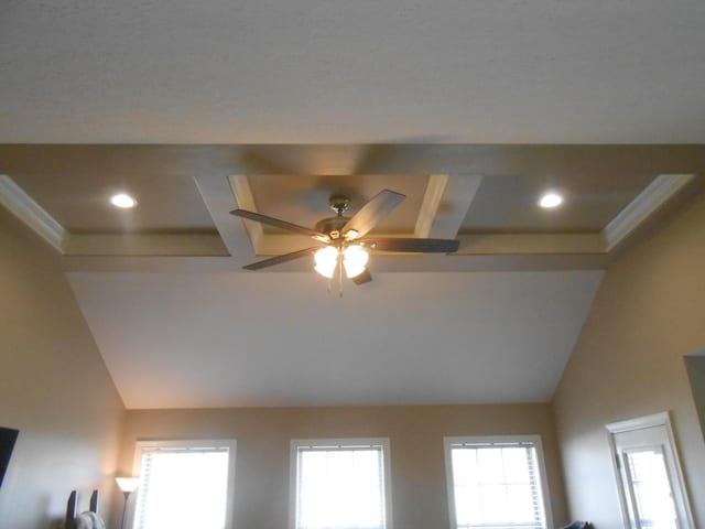 interior details with ceiling fan