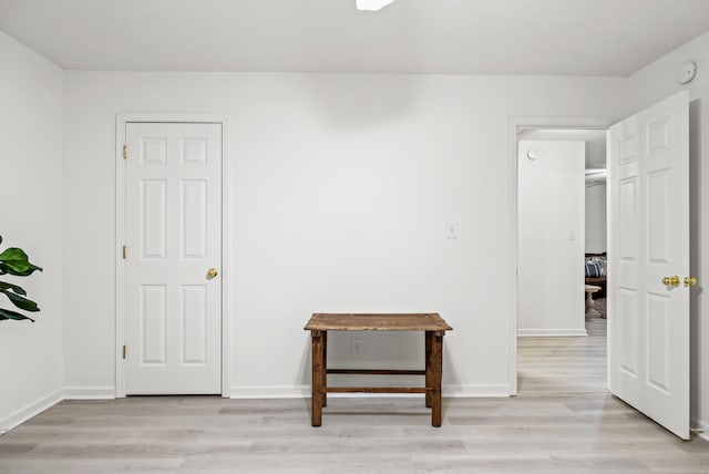 unfurnished room featuring light hardwood / wood-style floors