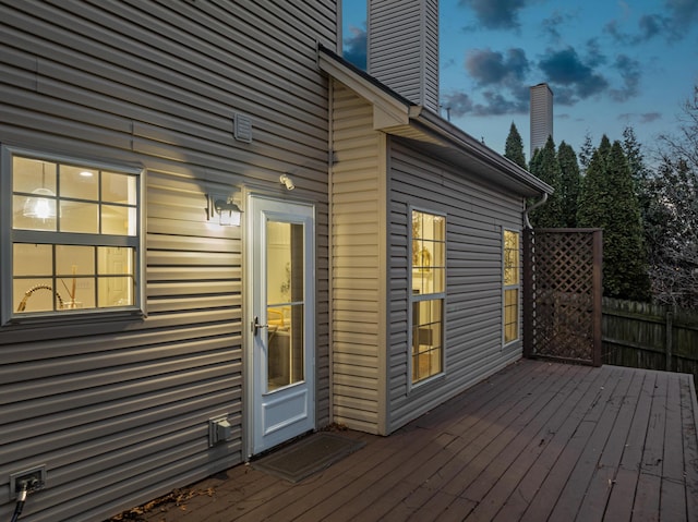 view of deck at dusk