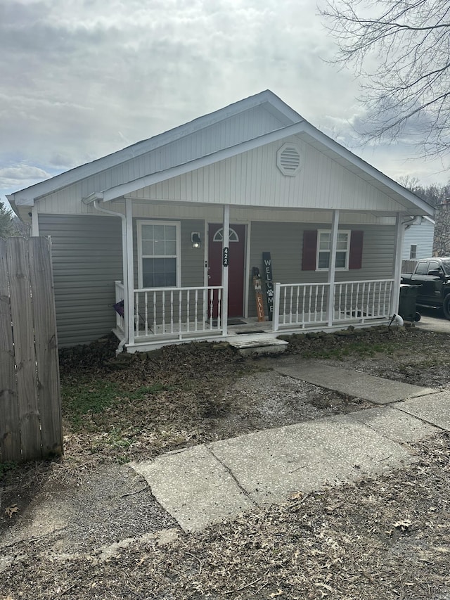 view of front of property with a porch