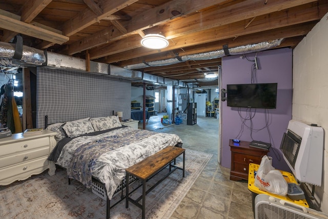 bedroom featuring heating unit