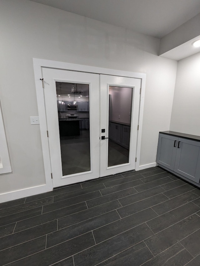 spare room featuring french doors