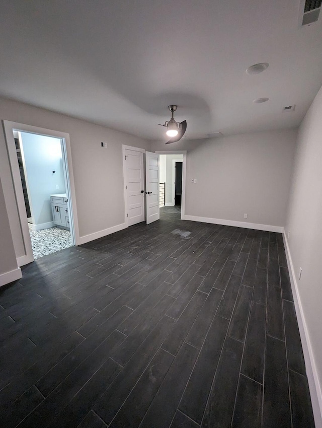 interior space with dark wood-type flooring