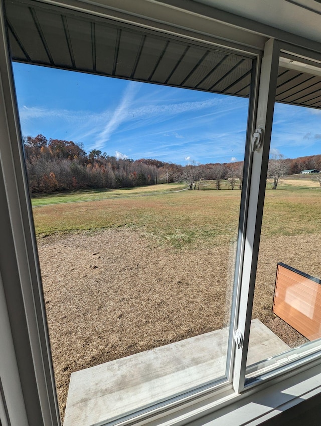 entryway with a rural view