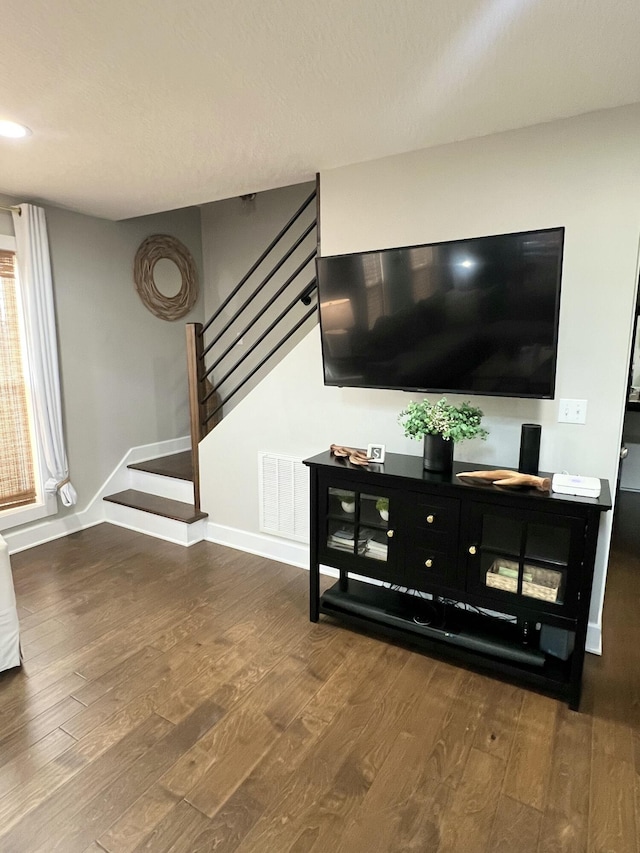 living room featuring wood-type flooring