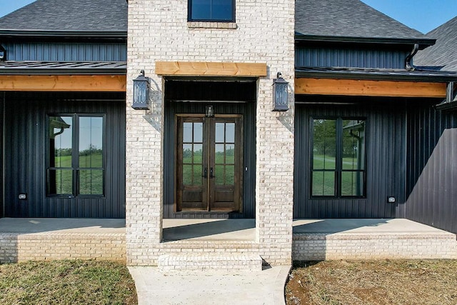 entrance to property with french doors