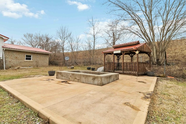 view of patio / terrace with a gazebo