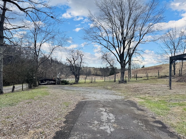 view of road featuring a rural view