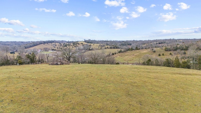 view of mountain feature with a rural view