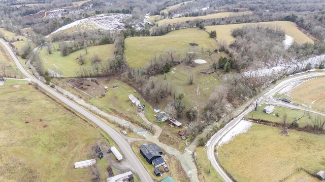 drone / aerial view with a rural view