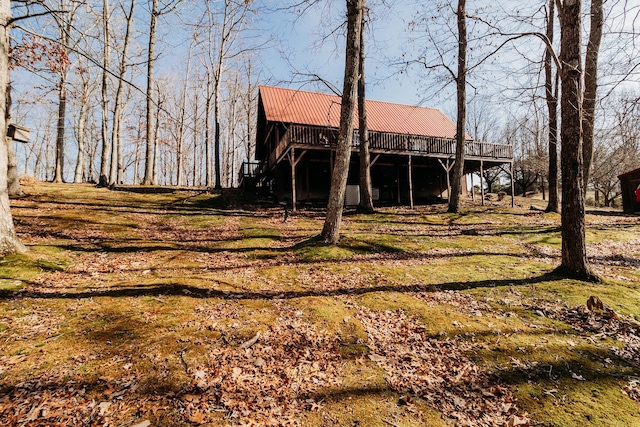 view of yard featuring a deck