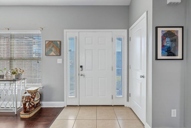 view of tiled entrance foyer