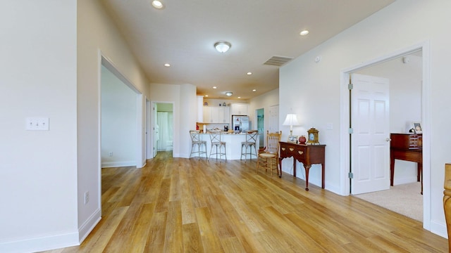 living room featuring light hardwood / wood-style floors