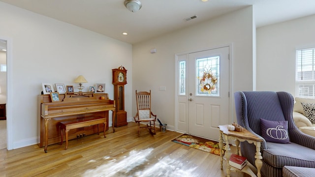 foyer featuring light wood-type flooring