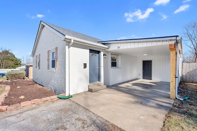 view of front of house with a carport