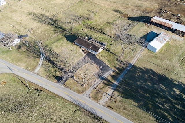 drone / aerial view with a rural view