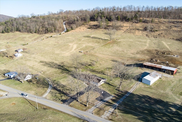 bird's eye view with a rural view