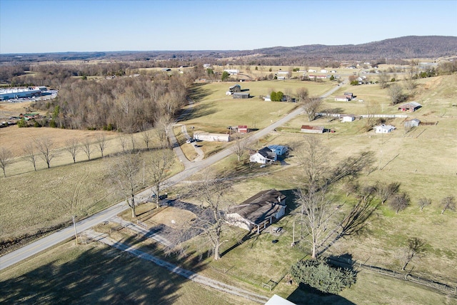aerial view with a rural view