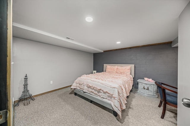 view of carpeted bedroom