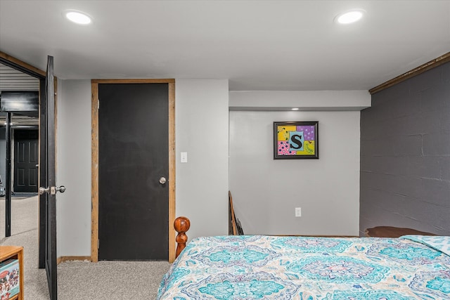 bedroom featuring carpet flooring