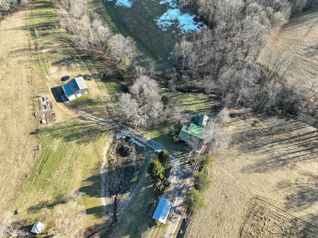 aerial view with a rural view